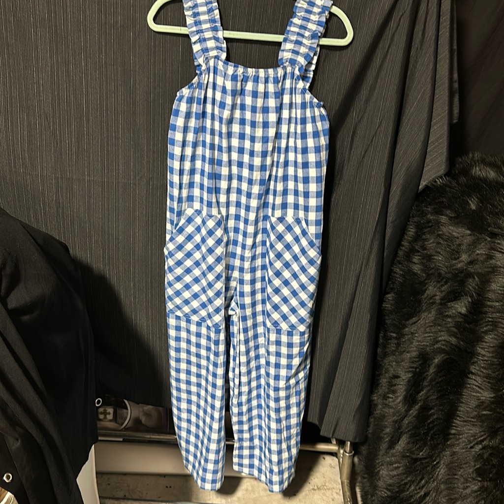 Blue Velvet Brand Blue N White Gingham Check Romper Size S H109 Blue Velvet Brand Blue N White Gingham Check Romper Size S H109